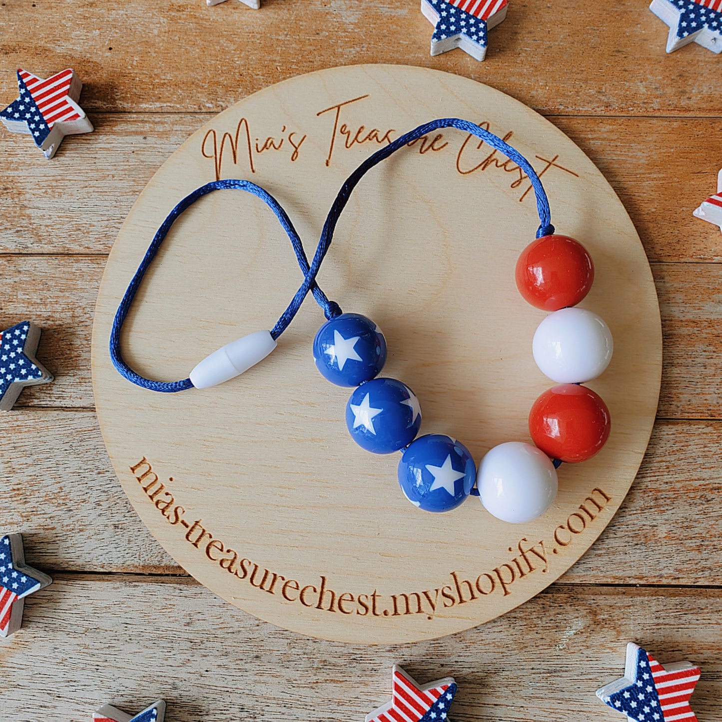 Forever Stars & Stripes Bubblegum Necklace