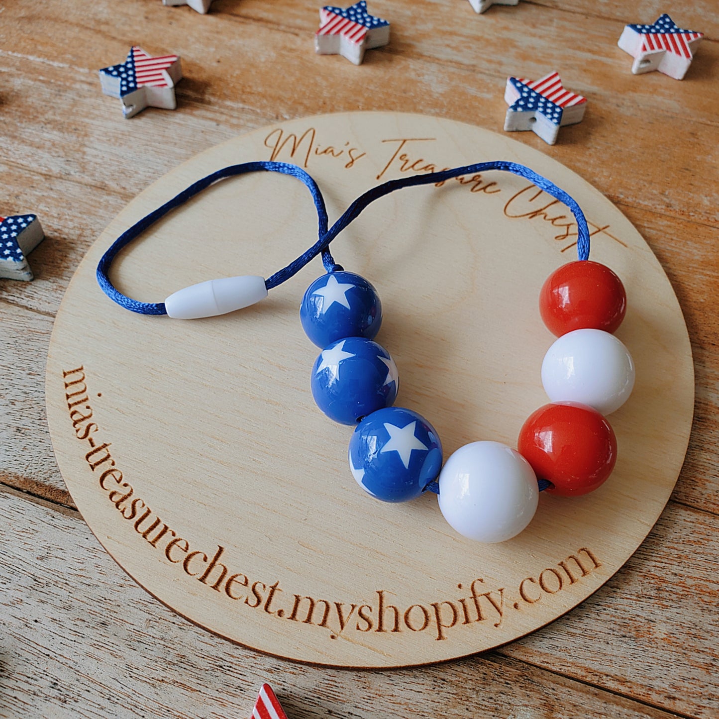 Forever Stars & Stripes Bubblegum Necklace