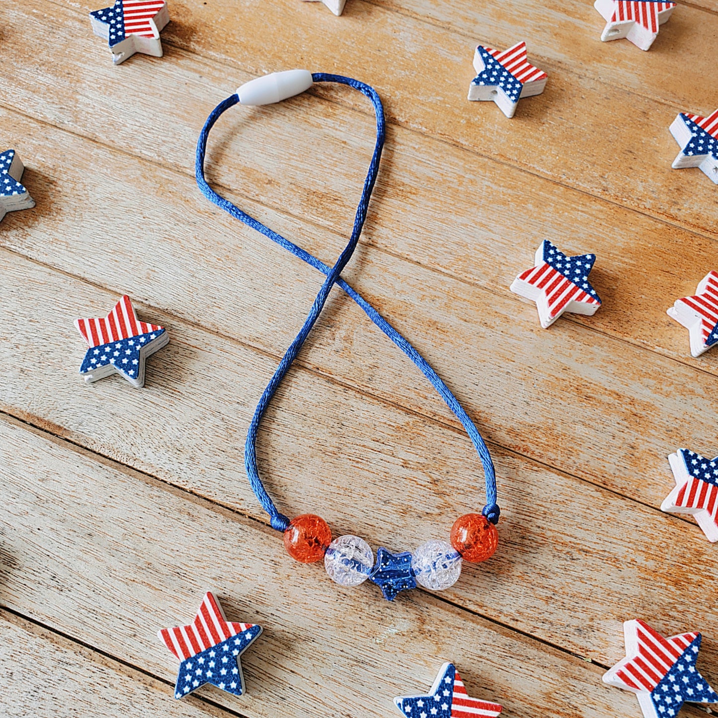 Red, White, & Boom Dainty Necklace