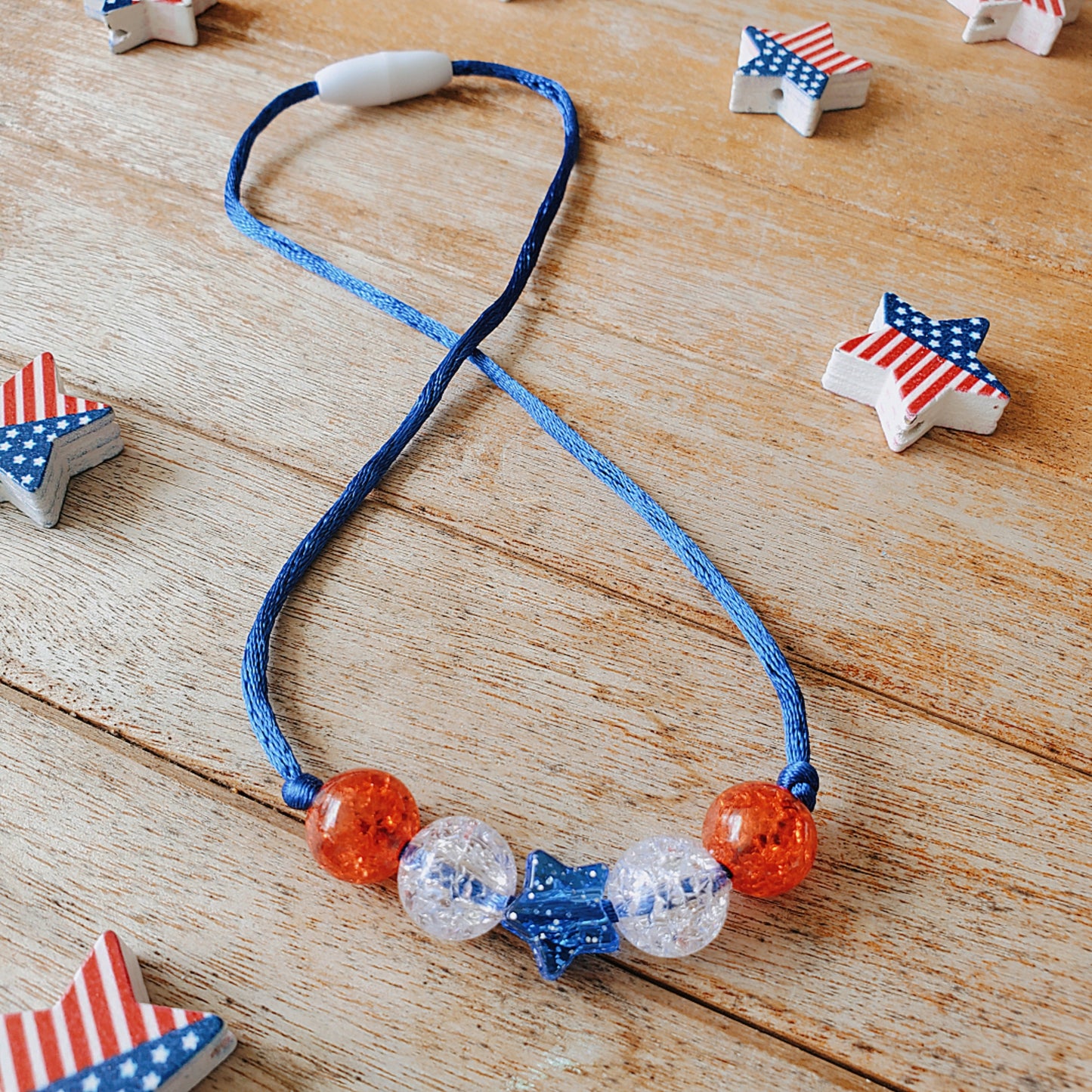 Red, White, & Boom Dainty Necklace