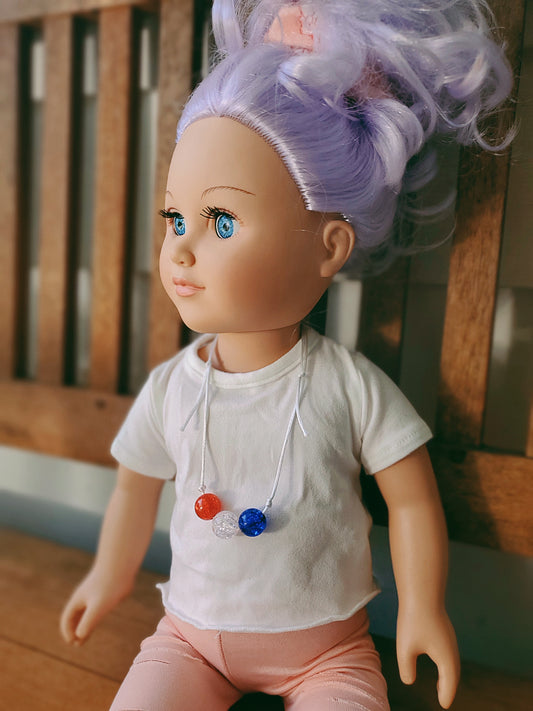 Dollie Size: RWB Adjustable Necklace